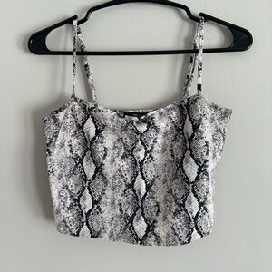 Snake Print Women's Crop Tank Top